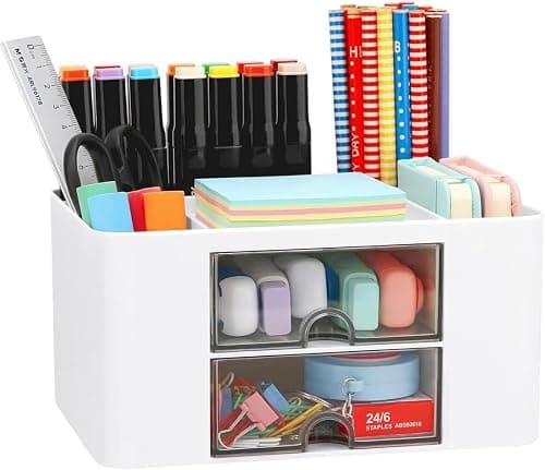 Pen Holder, Multifunctional Desk Organizer, Ideal Desk Accessories for Office, Home, School, Classroom (White) on Amazon.ae - Price Tracker