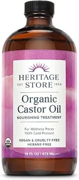 Heritage Store Palma Christi Organic Castor Oil | Hair and Eyebrow Growth | Skin Moisturizer | Cold Pressed, Hexane & Fragrance Free | 16 oz on Amazon - Best Deal Finder