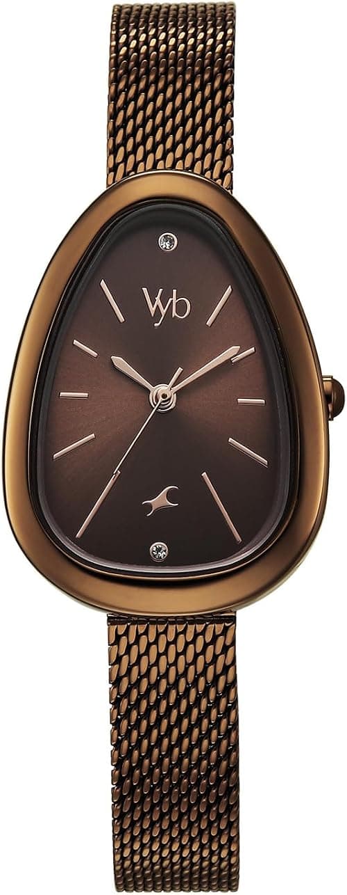 Fastrack Vyb Prodigy Quartz Analog Coffee Brown Dial Coffee Brown Stainless Steel Strap Watch For Women - FV60073QM01W on Amazon.ae - Price Tracker