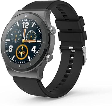 Pebble Revo Smartwatch, 1.3"(3.3cm) HD Touchscreen, Bluetooth Calling, Smart Watch with Rolling UI & Dual Button Technology, Spo2, Heart Rate & Temperature Monitoring (Black), (PFB13 Charcoal Black) - Best Deal Finder