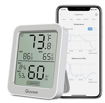 ميزان حرارة داخلي من جوفي H5075 مع تحكم عبر تطبيق بلوتوث - متتبع أسعار Amazon.sa