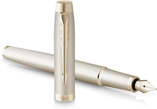 PARKER IM Monochrome Fountain Pen | Champagne Finish and Trims | Medium Point | Blue Ink | Gift Box, 1 count (Pack of 1) on Amazon.sa - Price Tracker