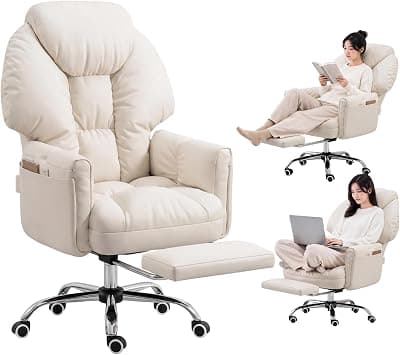 Office Chair, Desk Chair with Reclining Function for Home Office (Creamy White) على Amazon.ae - متتبع الأسعار