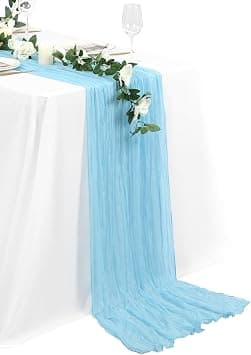 Cheesecloth Table Runner, Wedding Decorations Vintage Centerpieces Cloth, Fabric Boho For Party Bridal Shower Birthday (1 Pack Baby Blue) on Amazon.ae - Price Tracker