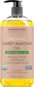 Majestic Pure USDA Organic Sweet Almond Body Oil | Large 236 ml | 100% Pure & Natural Cold Pressed Oil Sweet Almond Oil for Skin, Face, Nails, Hair, Scalp & Massage | 236 ml on Amazon.ae - Price Tracker