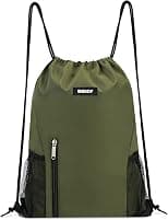 WANDF Drawstring Backpack Sports Gym Sackpack with Mesh Pockets Water Resistant String Bag for Women Men - Best Deal Finder