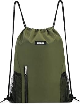 WANDF Drawstring Backpack Sports Gym Sackpack with Mesh Pockets Water Resistant String Bag for Women Men - Best Deal Finder
