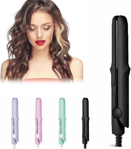 2-in-1 Mini Dual Purpose Curling Iron, Mini Curling Wand & Flat Iron Hair Straightener, Portable Travel Curling Iron for All Hair Types (Black) على Amazon.ae - متتبع الأسعار