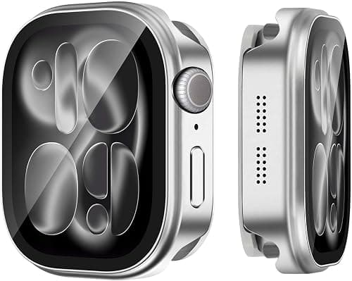 3 in-1 Metal Cover Compatible with Apple Watch Series 11/10 Case 42mm for Women Men, Ultra-thin Lightweight Built-in Screen Protector for iWatch Series 11/10 42mm (Silver) on Amazon.ae - Price Tracker