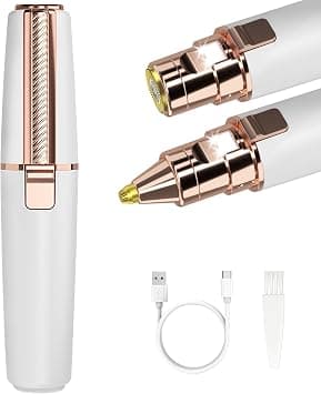Facial Hair Remover for Women, Electric Lady Shaver & Epilator, Eyebrow Trimmer, 2 in 1 Rechargeable Hair Removal Device - Perfect for Face, Lips, Peach Fuzz Fine Hairs, and Body on Amazon.ae - Price Tracker
