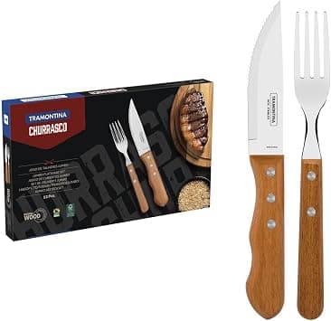 Tramontina Dynamic Barbecue 12-Pieces Set with Stainless Steel Blades and Natural Wooden Handles on Amazon.ae - Price Tracker
