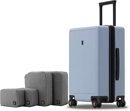 LEVEL8 Lightweight Suitcase Carry-on Hand Luggage, Elegance Matt Design 100% PC Trolley Case TSA Approved Checked Luggage hand trolley Suitcase with 8 Spinner Wheels,54.5CM,40L,Light-Blue on Amazon.ae - Price Tracker