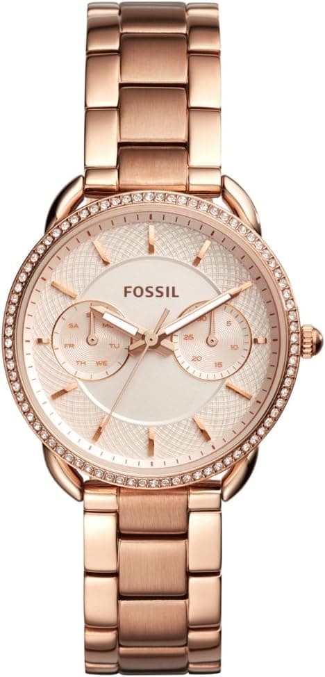 Fossil Tailor Multifunction Women's Rose Gold Dial Stainless Steel Watch - ES4264 on Amazon.ae - Price Tracker