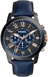 Fossil Grant Chronograph Navy Leather Watch, FS5061IE - Best Deal Finder