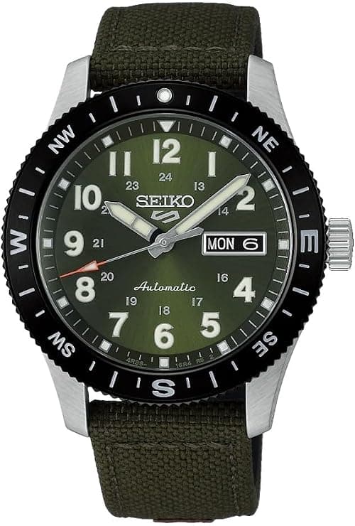 Seiko HDB008K1 Men's Automatic Watch Green Dial Canvas Strap Compass Bezel Day-Date على Amazon.ae - متتبع الأسعار
