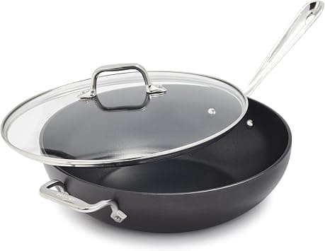 All-Clad E7859464 HA1 Hard Anodized Nonstick Dishwasher Safe PFOA Free Chefs Pan / Wok Cookware, 12-Inch, Black على Amazon.ae - متتبع الأسعار