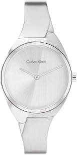 Calvin Klein Women's Quartz Stainless Steel Case and Bangle Bracelet Watch, Color: Silver (Model: 25200234), silver - Best Deal Finder