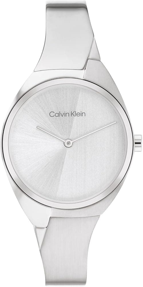 Calvin Klein Women's Quartz Stainless Steel Case and Bangle Bracelet Watch, Color: Silver (Model: 25200234), silver on Amazon.ae - Price Tracker