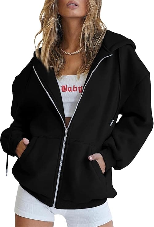 AUTOMET Womens Zip Up Y2K Hoodies Long Sleeve Fall Oversized Casual Sweatshirts Fleece Jacket with Pockets on Amazon.ae - Price Tracker