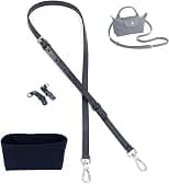 Adjustable Leather Straps & Purse Organizer Insert Compatible with Longchamp Mini Pouch Handbag Conversion Set with Zipper Hook Women's Shoulder Straps Replacement Crossbody Accessories - Best Deal Finder