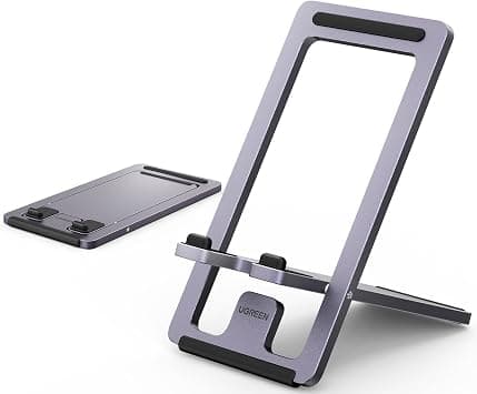 UGREEN Cell Phone Stand Portable Mobile Stand Fit for iPhone 17 Pro Max | Adjustable iPhone Holder for Desk Foldable Adjustable Viewing Angle Stable Alloy Metal Mobile Holder Fit for S26/25 Ultra on Amazon.ae - Price Tracker