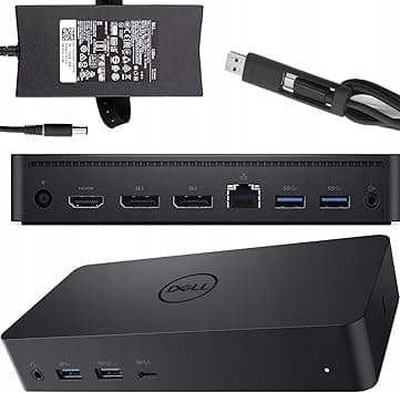 Dell D6000 USB-C Triple Docking Station, Up to Three 4K Displays Via USB-C, UHD 5K, USB 3.0, Gigabit Ethernet, 130-Watt AC Adapter, Charge up to 65W Laptop 452-Bcyt 452-Bcyh (Reducer) - Amazon.ae Price Tracker