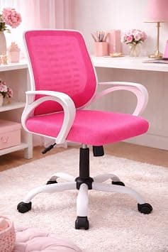 Splendor ® Desk Chair Office Chair for Home Height Adjustable Mid Back Mesh Computer Chair with Lumbar Support Mesh Swivel Computer Office Ergonomic Executive Chair (Medium Back, Pink) on Amazon.ae - Price Tracker