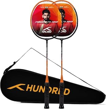 HUNDRED POWERTEK 100 (Set of 2) Badminton Racket with Full Cover on Amazon.ae - Price Tracker