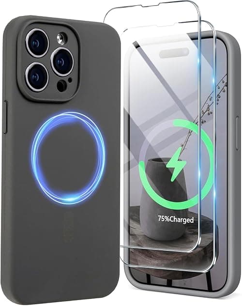 Magnetic for iPhone 12 Case [Compatible with MagSafe][Screen Protector][Soft Microfiber Lining] Magnetic Silicone Phone Cover for iPhone 12 (Gray, iphone 12) on Amazon.ae - Price Tracker