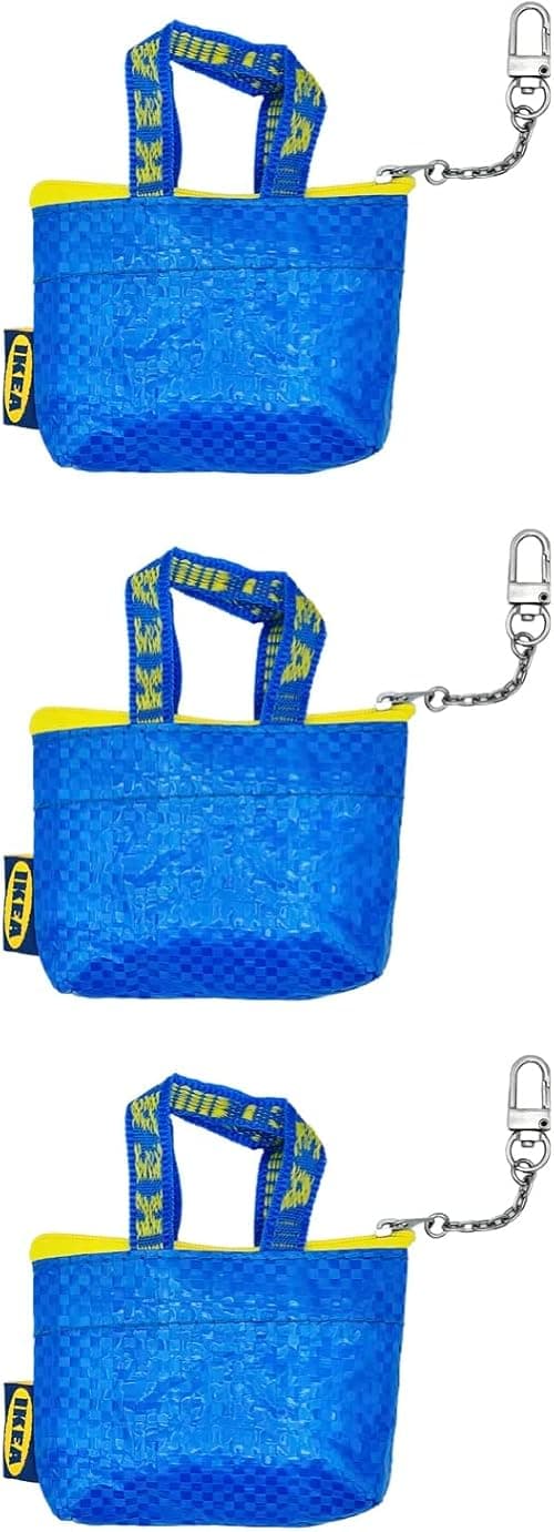 Ikea KNOLIG Mini Blue Bag Coin Purse with Key Chain, 104.782.42, FRAKTA Style, Zipper Closure, 9 x 7 x 3 cm - Set of 3 on Amazon.ae - Price Tracker