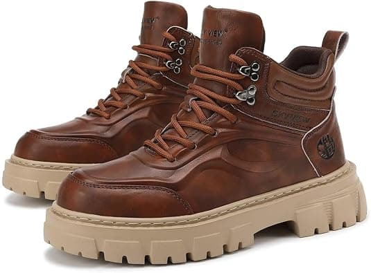 SKY VIEW Men's Fashion Shoes Platform Light Martin Boots Casual Athletic Hiking Shoes Chunky Walking Sneakers For Men on Amazon.ae - Price Tracker