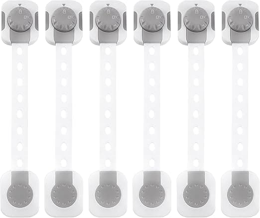 Child Safety Latches (6-Pack) | Cabinet Locks Baby Proofing| Baby Proofing set Strong and adjustable child locks suitable to lock door, fridge, toilet seat, cabinet, drawer, window, and oven on Amazon.ae - Price Tracker