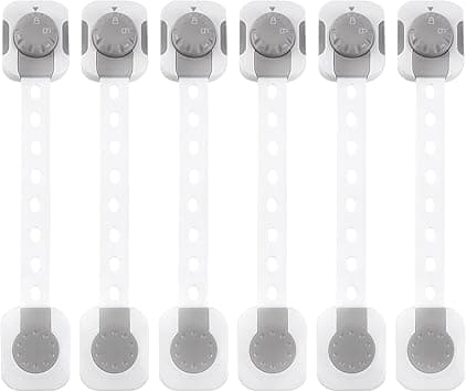 SKY-TOUCH Baby Safety Lock, Child Safety Locks, Multi-Functional Adjustable Double Button Baby Anti-Clip Latch System For Cabinets, Drawers, Fridge, Closet Doors Etc（Pack Of 6） - Amazon.ae Price Tracker
