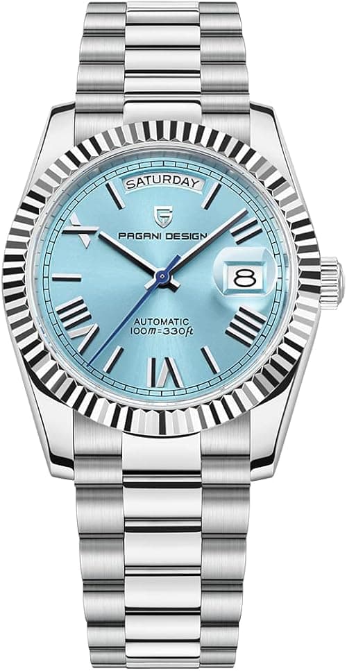 Pagani Design Herrenuhren, 36mm automatische mechanische Edelstahl 100M wasserdichte Luxus-Armbanduhr fr Mnner, doppelte Datumsanzeige Saphirglas Zifferblatt on Amazon.ae - Price Tracker