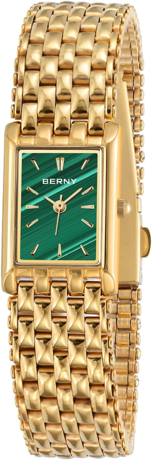 BERNY Gold Watches for Women Updated Ladies Quartz Wrist Watches Stainless Steel Band Womens Small Gold Watch Luxury Casual Fashion Bracelet Tools Included على Amazon.ae - متتبع الأسعار