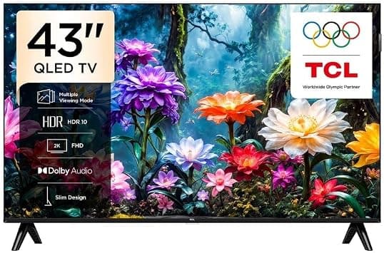 TCL Television 43 Inch S51K Full HD QLED Smart TV (2026 Model) 43" 2K QLED Google TV, HDR10, Ultra-Wide Color Gamut, Dolby Audio, Google Cast, Multiple Viewing Modes, Metallic Bezel-less Design 43S51K - Amazon.ae Price Tracker