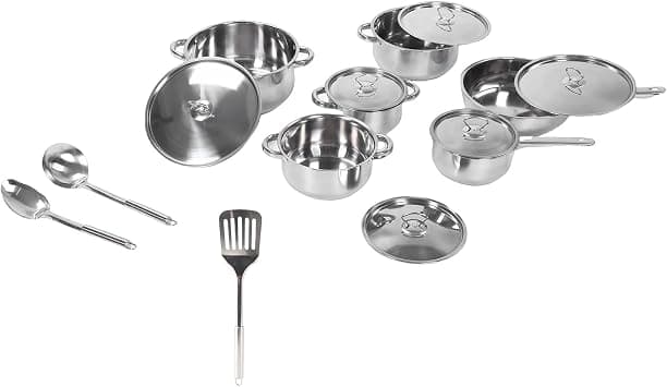 Tnfeeon All Clad Cookware Kitchen Cooking Set, Safe Handling Fast Heating Multifunctional Stainless Steel Cookware Set for Home Pots & Pans on Amazon.ae - Price Tracker
