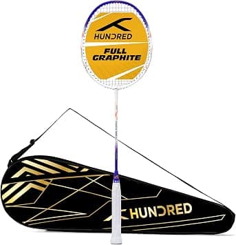 HUNDRED Powertek 1000 PRO Graphite Strung Badminton Racket with Full Racket Cover | For Intermediate Players | 95 grams | Maximum String Tension - 26lbs on Amazon.ae - Price Tracker