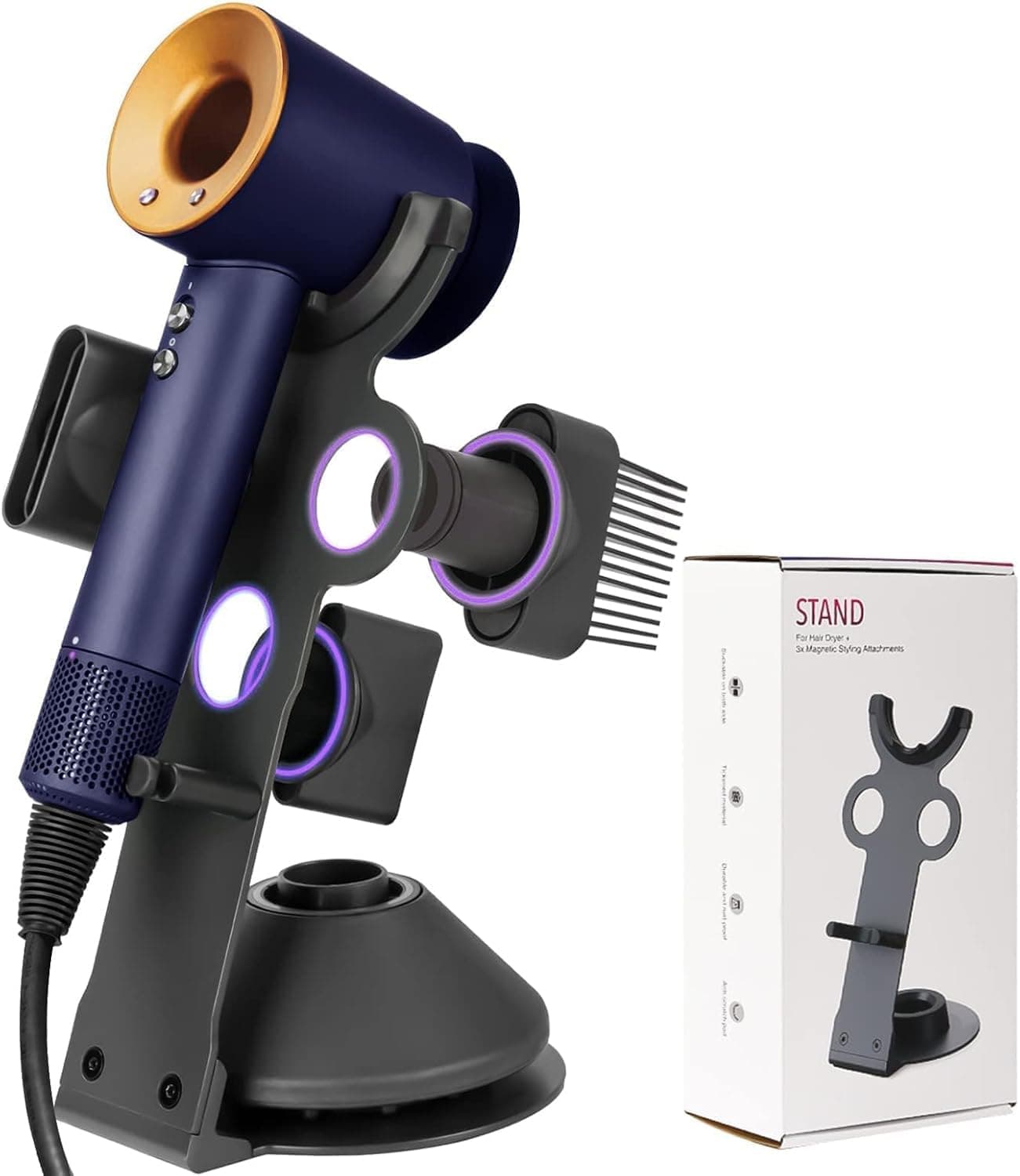 Hair Dryer Holder for Dyson Supersonic, Hair Dryer Holder for Dyson Supersonic Magnetic Stand Holder with Power Plug Cable Organizer Bracket Bathroom Organizer for Dyson Supersonic Hair Dryer (Gery) on Amazon.ae - Price Tracker