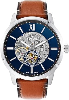 FOSSIL Mens Watch Townsman, 48mm case size, Mechanical Automatic movement, Leather strap - Amazon.ae Price Tracker
