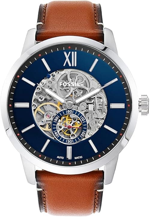 FOSSIL Mens Watch Townsman, 48mm case size, Mechanical Automatic movement, Leather strap on Amazon.ae - Price Tracker
