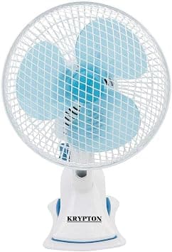 Krypton 8-Inch Table Fan - 2 Speed Settings with Oscillating/Rotating and Static Feature - Electric Portable Desktop Cooling Fan for Desk Home or Office Use على Amazon.ae - متتبع الأسعار