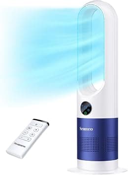 Bladeless Fan, 26" Bladeless Tower Fan with Remote, 8 Speeds, 90° Oscillation, 9 Hour Timer, Large LED Display with Auto Off, Easy to Clean, Standing Floor Fan for Bedroom, Home, Office على Amazon.ae - متتبع الأسعار