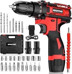 Cordless Drill Driver Kit with 2 Batteries, WAKYME 12.6V Power Drill 30Nm 18+3 Clutch, 3/8" Keyless Chuck, Variable Speed & Built-in LED Electric Screw Driver for Drilling Wall, Bricks, Wood, Metal - Amazon.ae Price Tracker