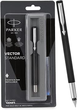 Parker Vector Standard Fountain Pen (Black body) with free 1 cartridge on Amazon.sa - Price Tracker