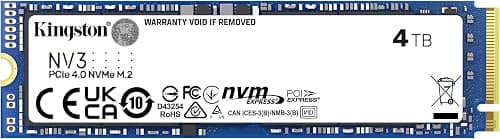 Kingston NV3 NVMe PCIe 4.0 Internal SSD 4TB M.2 2280-SNV3S/4000G على Amazon.ae - متتبع الأسعار