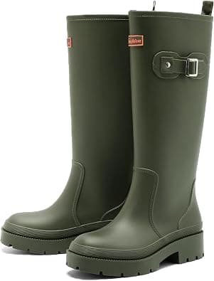 Rain Boots for Women, Anti-Slip Rubber Boots Waterproof Garden Muck Boots Durable Slip Resistant, Tall Water Shoes Comfort Fishing Boot Knee High Work على Amazon.ae - متتبع الأسعار