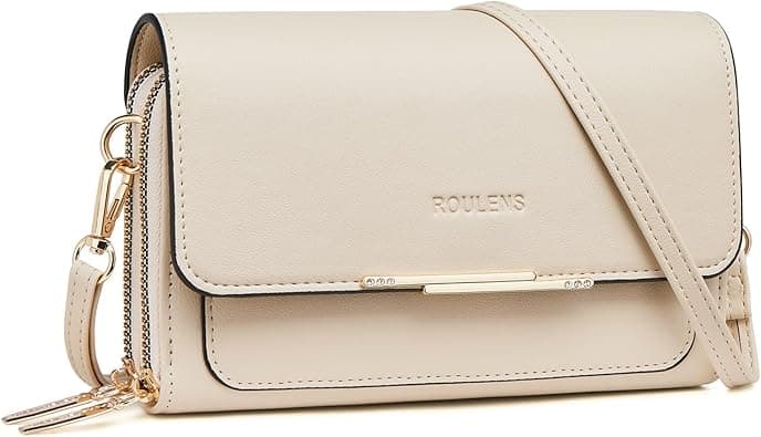 Roulens Women's Mobile Phone Bag with RFID Protection, Shoulder Bag with Removable Wallet, PU Leather Wallet Phone Pouch with Wide Removable and Adjustable Straps on Amazon.ae - Price Tracker