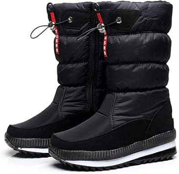 Women's Snow Boots, Fur Lined Warm Outdoor Snow Boot, Thicken Plus Velvet Waterproof Flat Ankle Boots, for Outdoor Trekking Hiking,A,40 on Amazon.ae - Price Tracker