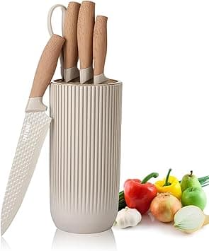 Premium 6-Piece Kitchen Knife Set - Ultra-Sharp, Non-Stick Stainless Steel Chef Knives with Ergonomic Non-Slip Handles and Universal Knife Block for Home and Professional Kitchens on Amazon.ae - Price Tracker